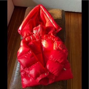 Red Moncler Boys Down Puffer Coat Size 6